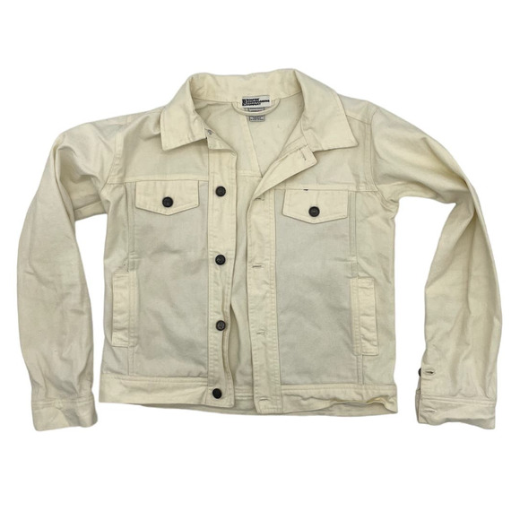 Bonefire Snowboarding Company Off-White Denim Jacket - Picture 1 of 5